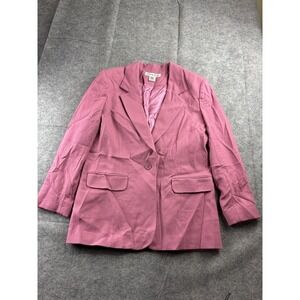 Kristen Blake 100% Merino Wool Lined Blazer Jacket Women 10 Barbiecore Girly 00s